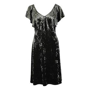 ❤️ Gray (silver?) Velvet Mini Dress ruffle collar